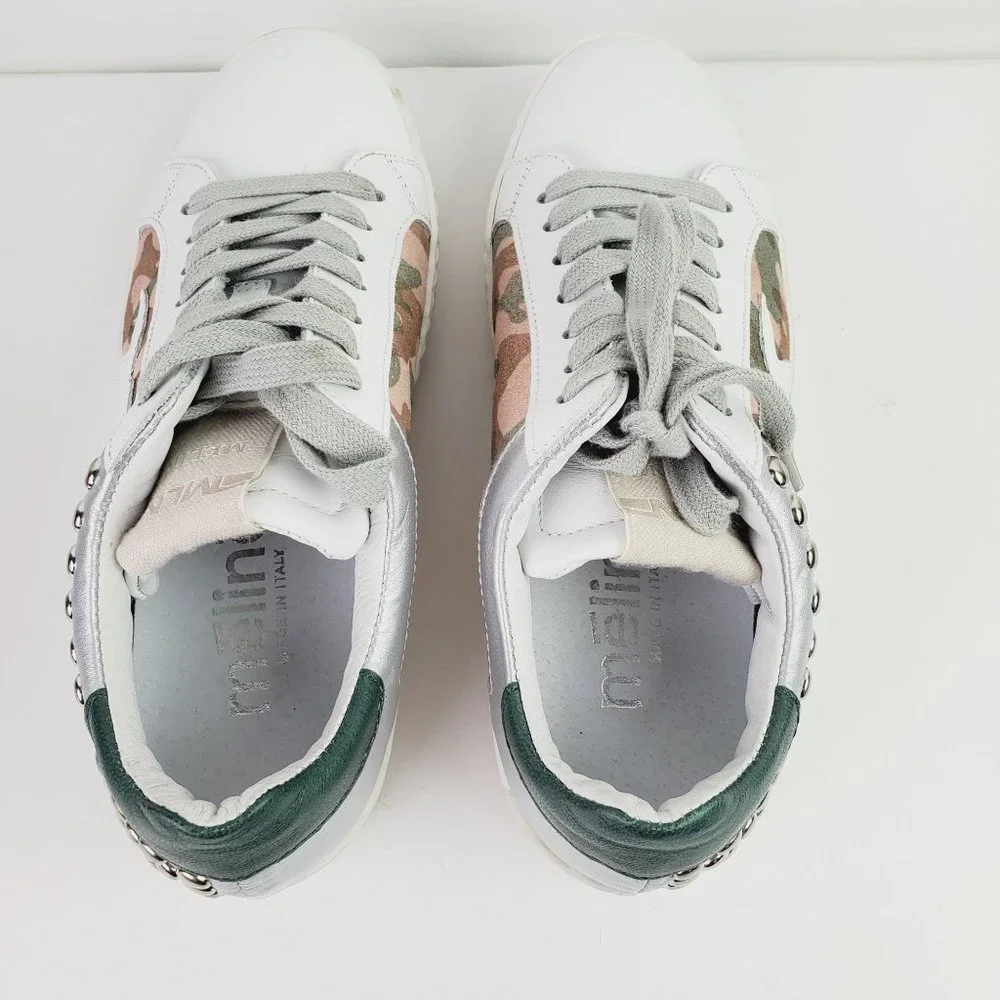 Meline, Camo Rivets All Leather Lace-up Sneaker, Sz 6M - Picture 4 of 8